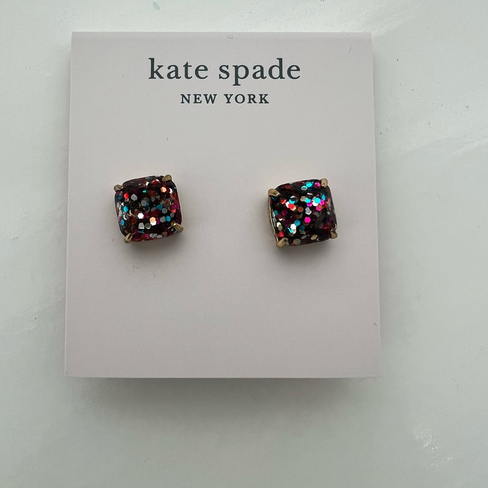 Kate Spade Glitter Square Stud Earrings